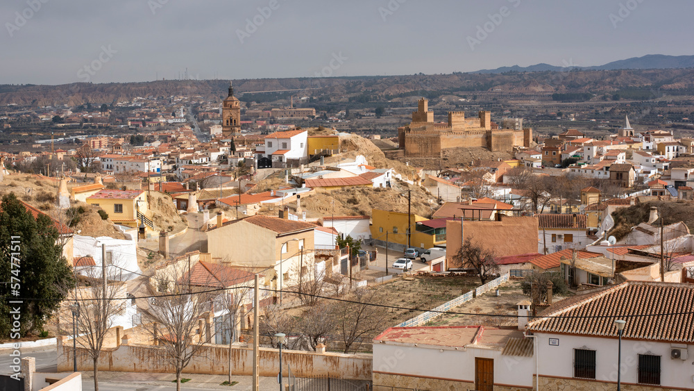 Vista de la ciudad de Guadix desde un mirador, Granada, España	