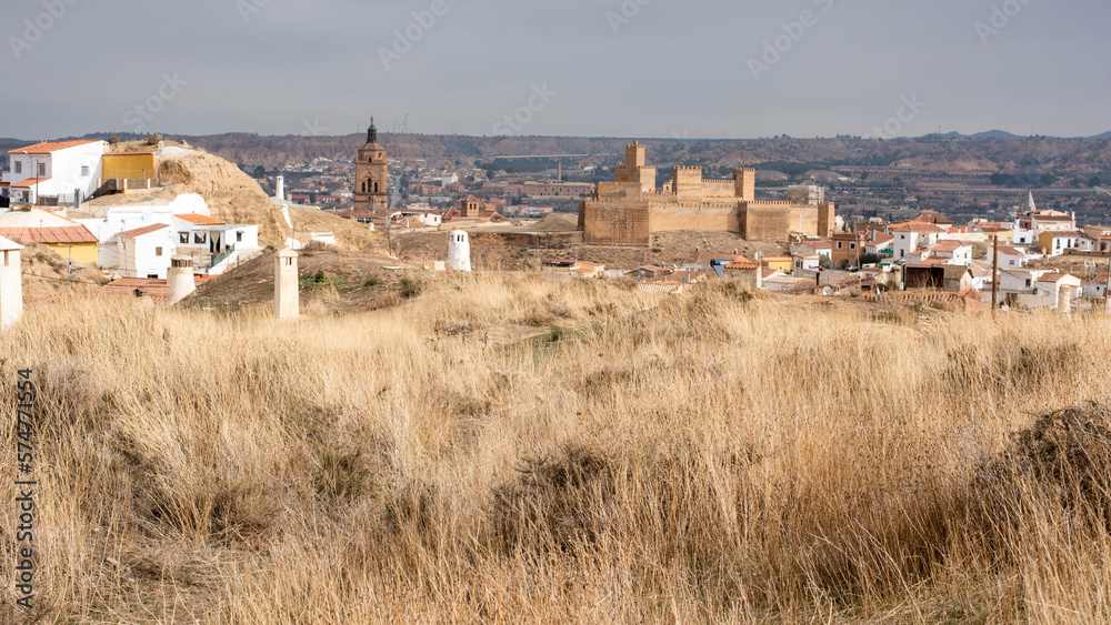 Vista de la ciudad de Guadix desde un mirador, Granada, España	