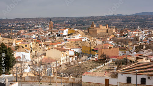Vista de la ciudad de Guadix desde un mirador, Granada, España 