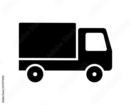 Truck with van icon. Transport for cargo delivery and courier service with fast commercial moving and shipping vector goods
