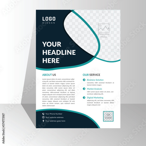 Modern creative clean a4 half page flyer design template for advertising and grow business company. silver and black color design, white background vector illustration unique idea layout. QR code