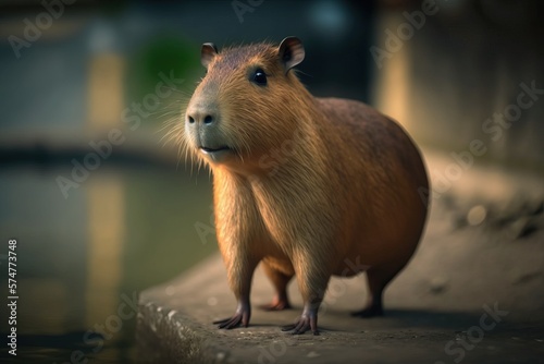 Capybara in his habitats, generative AI