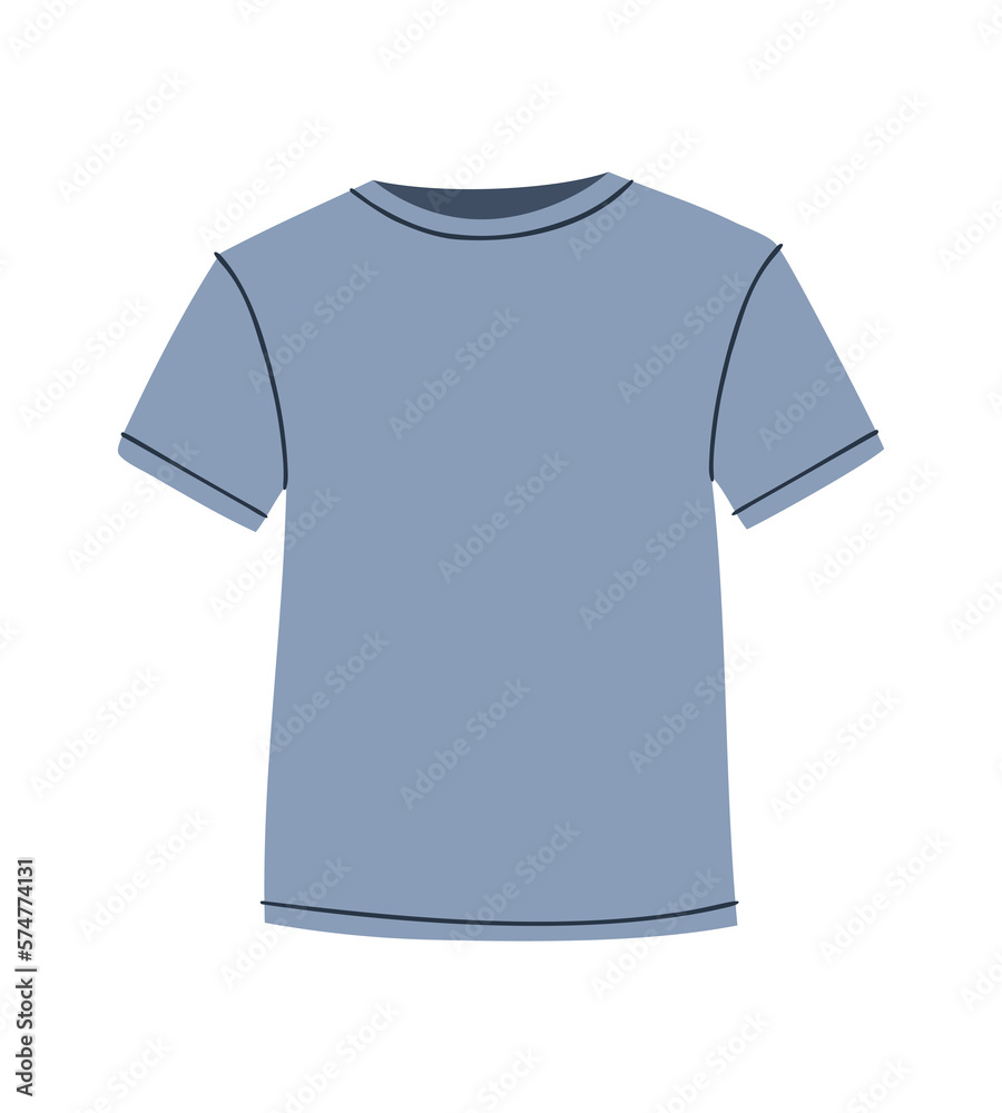Vector illustration of a T-shirt in cartoon style isolated on white background. Template Vector illustration of a T-shirt in cartoon style isolated on white background. Template