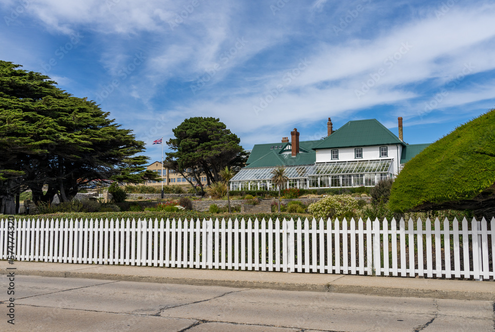 Government House, official residence of Governor built in 1845 in Stanley Falkland Islands