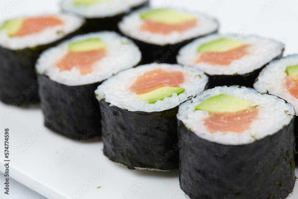 tasty sushi on the white background tasty sushi on the white background