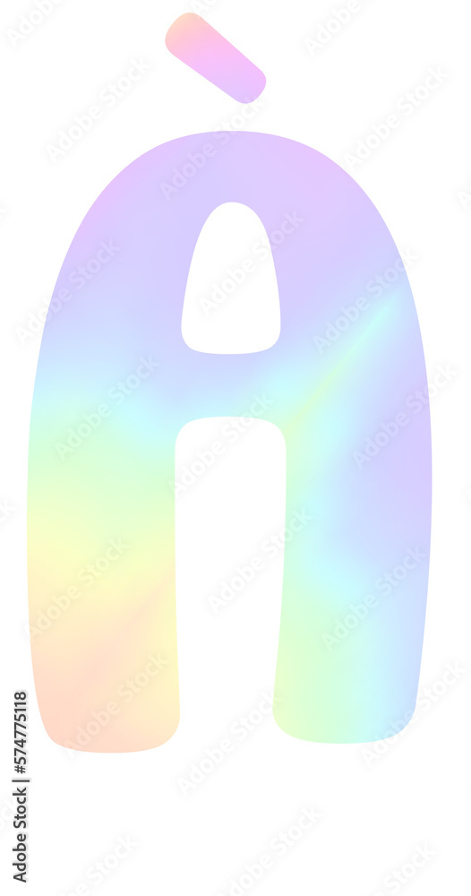 Colorful gradient Alphabet letter À
