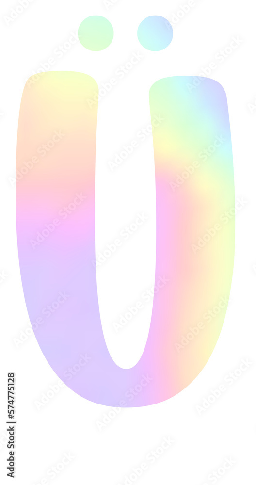 Colorful gradient Alphabet letter Ü