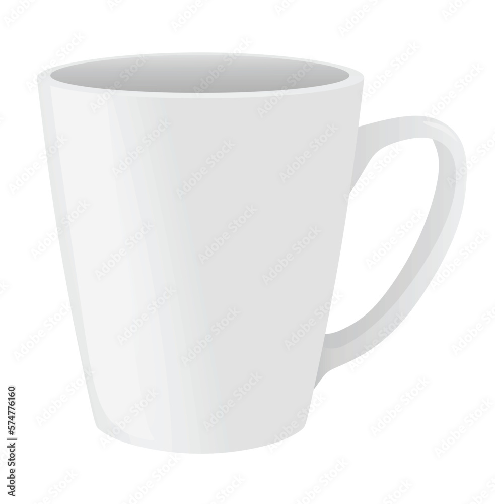 White kitchen mug. vector illustration White kitchen mug. vector illustration