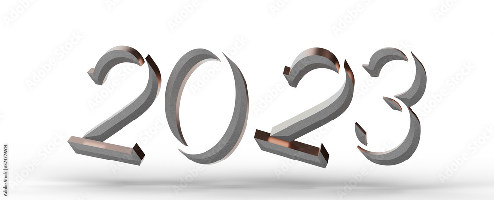 Year as Number - 2023 text flyer design on graphic