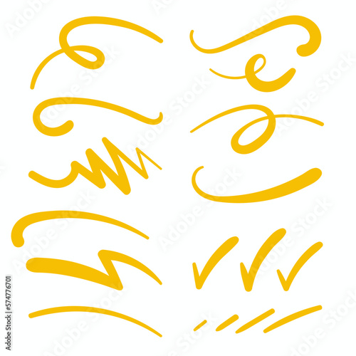 Yellow Swirls Swash Logo Ornament Designs