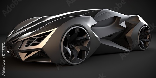 beautiful futuristic car in studio lighting, generative AI