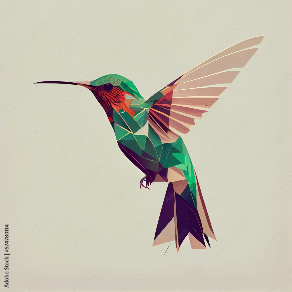 Obraz premium A minimalistic illustration of a hummingbird generative AI
