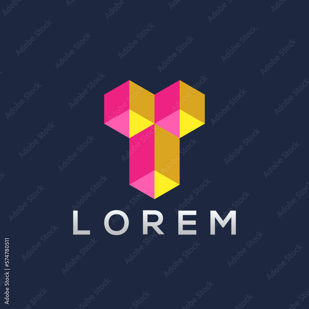 3D Geometric Shape Cubes Logo 3D Geometric Shape Cubes Logo