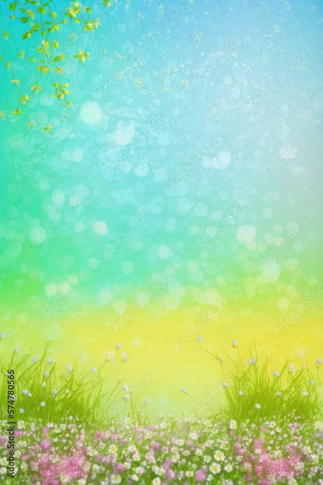 Spring nature bright background texture with empty copy space for text - Spring Backgrounds Series - Summer Background Concept Wallpaper created with Generative AI technology