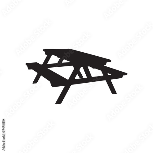 picnic table vector icon flat design