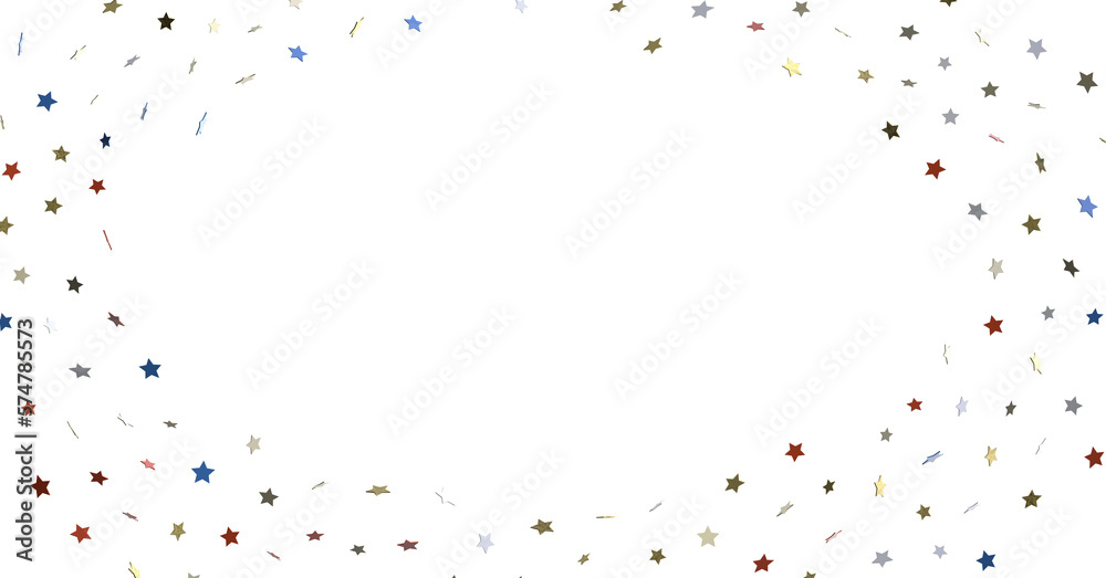Red white blue shiny confetti stars on white background, isolate, tricolor concept, Red white blue shiny confetti stars on white background, isolate, tricolor concept,