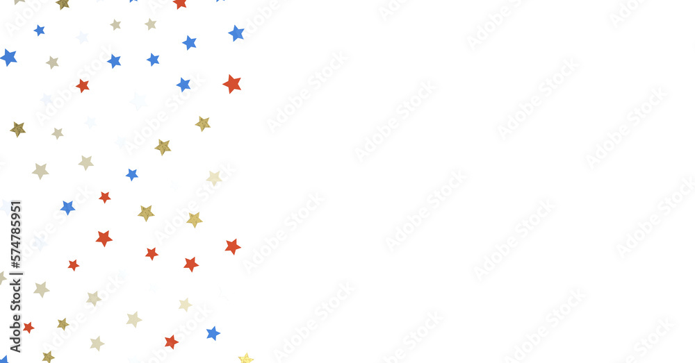 Festive background with confetti in the shape of stars in the color of the American flag. Festive background with confetti in the shape of stars in the color of the American flag.