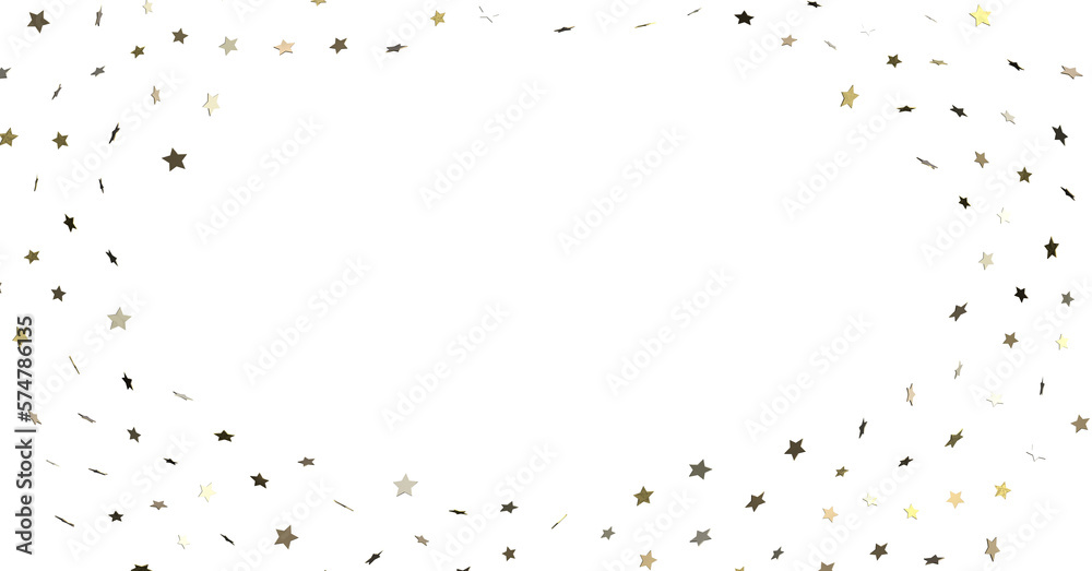 Banner with golden decoration. Festive border with falling glitter dust and stars. Banner with golden decoration. Festive border with falling glitter dust and stars.