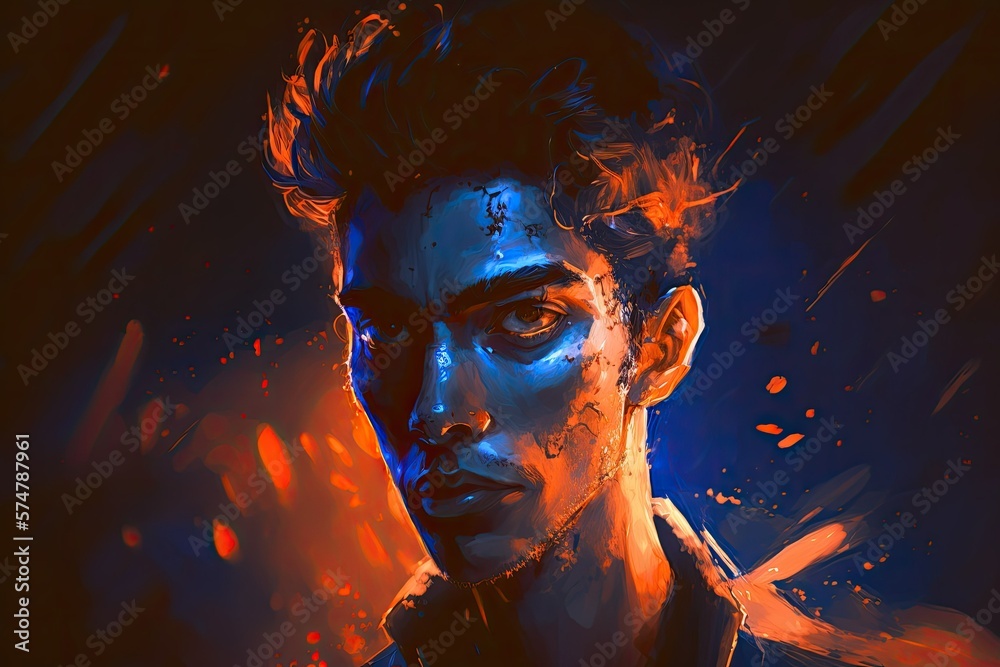 Digital painting illustration portrait of a spooky fantasy protagonist. Generative AI Digital painting illustration portrait of a spooky fantasy protagonist. Generative AI