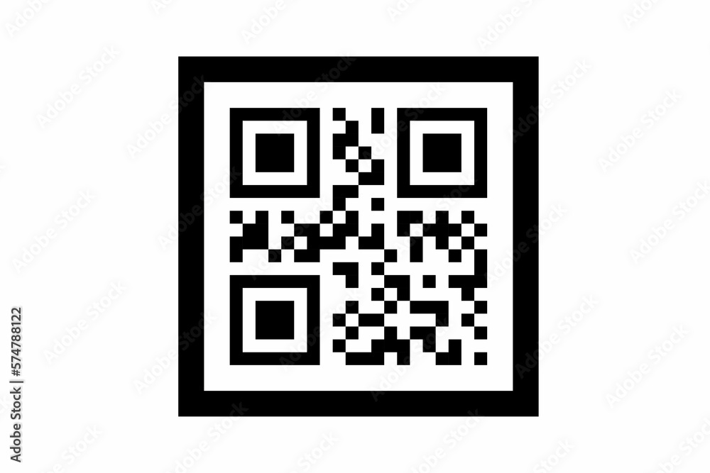 Qr code icon on a white background. Qrcode symbol design element. Qr code icon on a white background. Qrcode symbol design element.