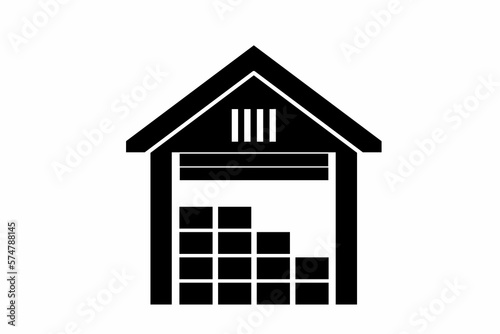 Warehouse sign deposit symbol, icon on a white background. Parcel storehouse illustration.