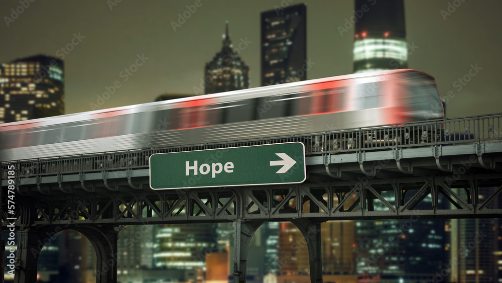 Fototapeta premium Street Sign to Hope