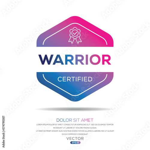 Creative (Warrior) Certified badge, vector illustration.