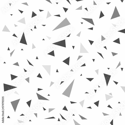 Seamless abstract triangle pattern on white background. Graphic spotted ornament