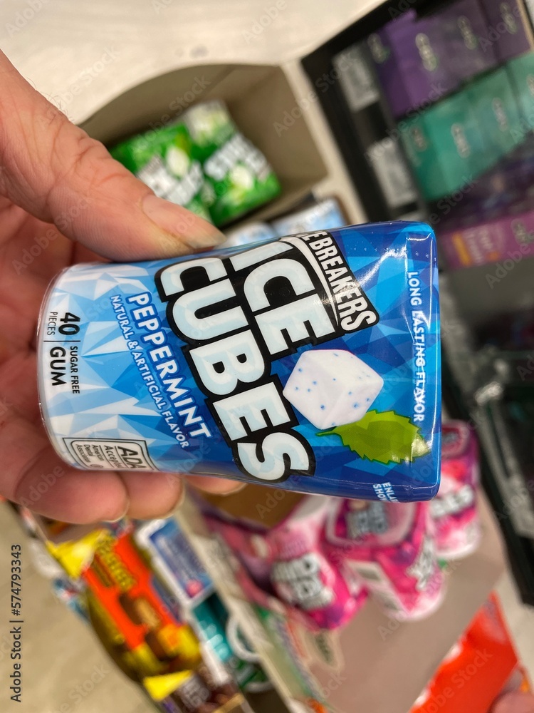 grocery store Icebreakers ice cube gum peppermint Stock Photo Adobe Stock