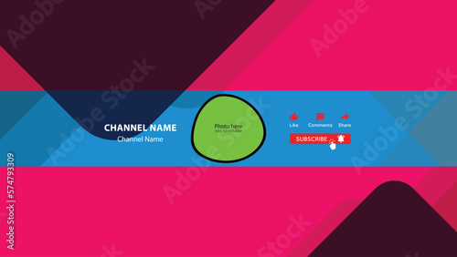 YouTube Channel Cover design. The header for Social Media Account with easy editable file. Vector illustration