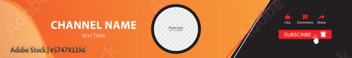YouTube Channel Red Horizontal Cover design. The header for Social Media Account with easy editable file. Vector illustration