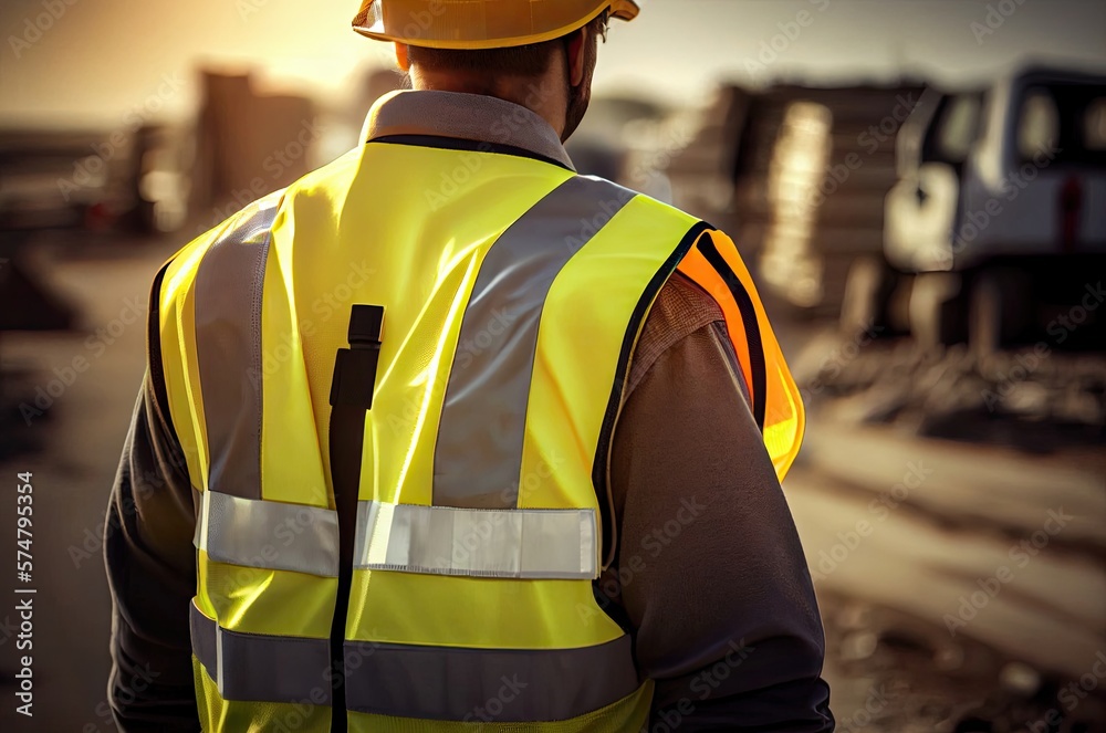 Worker With Yellow Safety Jacket Generative AI Worker With Yellow Safety Jacket Generative AI