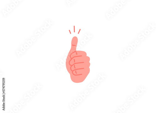 Hand Showing Symbol okay or alright. Gesture of Thumb up. Like Positive Fist on White Backdrop. Sign for Web, Poster or Infographic.  Agree with someone. Happy with an idea or situation.