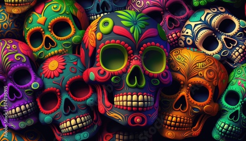 Day of the Dead skulls pattern