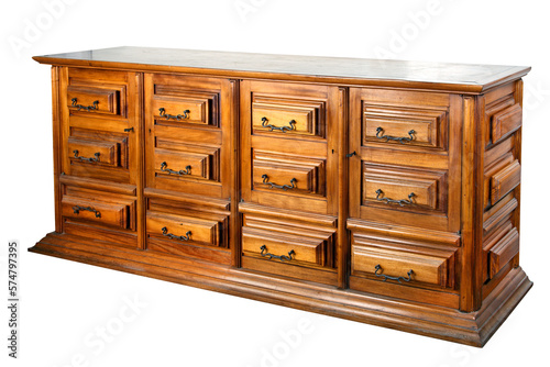 Old wooden furniture with drawers photo
