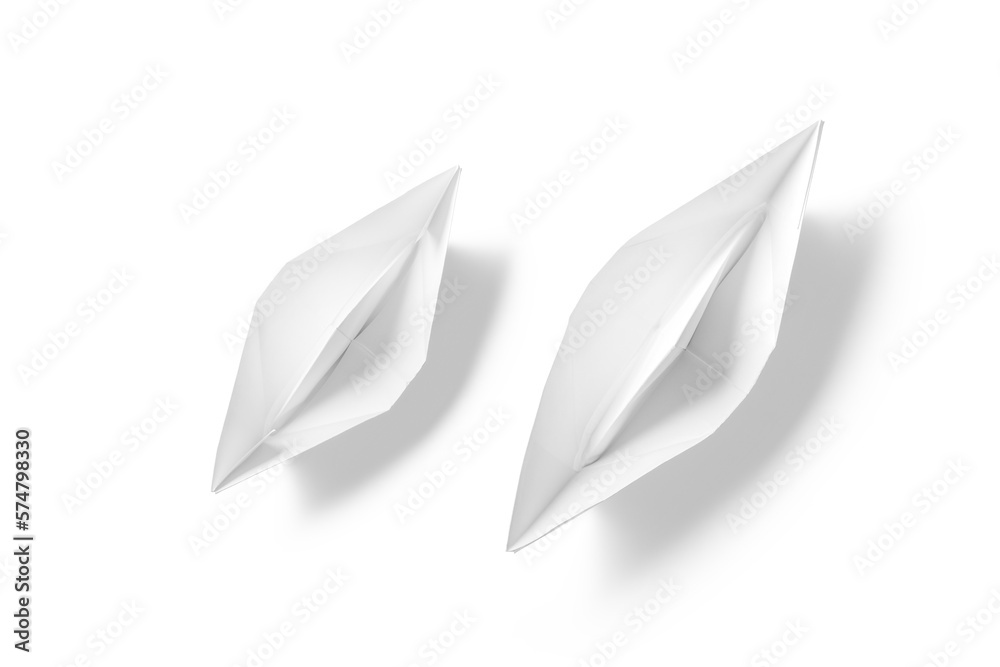 Paper ship origami isolated on a transparent background, PNG. High resolution.
