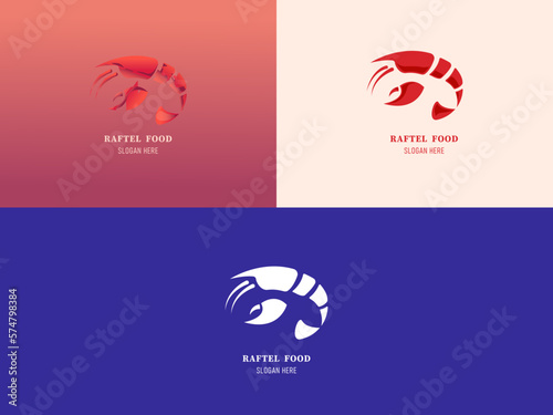 Sea food logo, shrimp logotype template