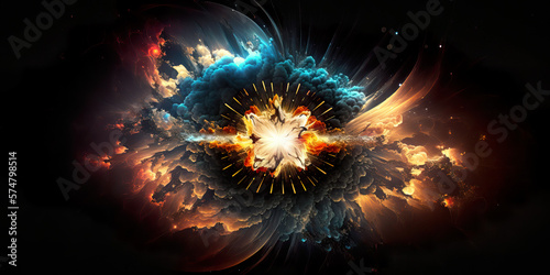 Fototapeta Cosmic Explosion: A Dynamic and Energetic Display Inspired by Hubble Space Teles