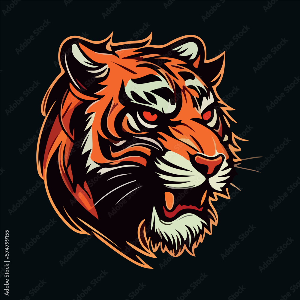 Obraz premium Tiger face mascot vector illustration