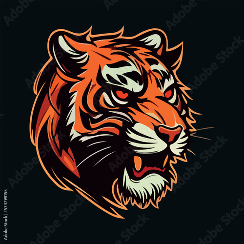 Tiger face mascot vector illustration © tanjidvect