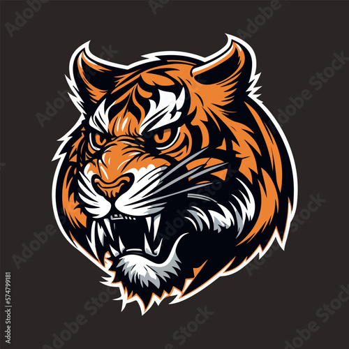 Fototapeta Naklejka Na Ścianę i Meble -  Tiger face mascot vector illustration