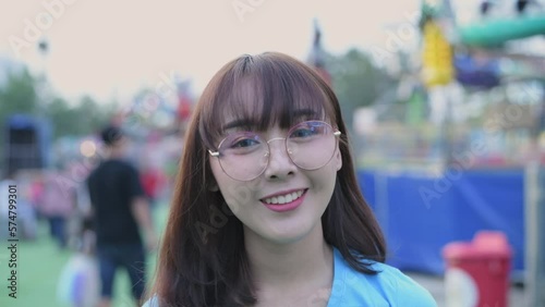 Wallpaper Mural Tourism concept of 4k Resolution. Beautiful girls are having fun in an amusement park. Torontodigital.ca