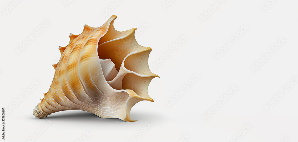 tropical Seashell isolated on white background, Created using generative AI tools. tropical Seashell isolated on white background, Created using generative AI tools.