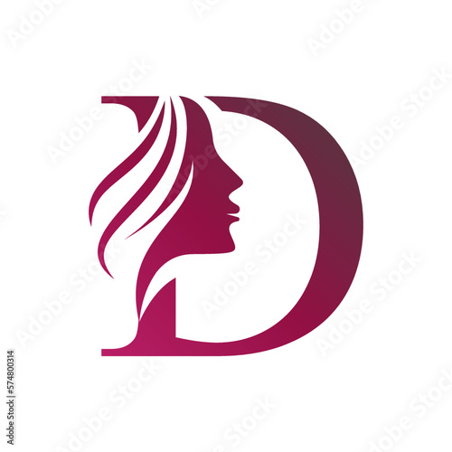 Letter D beauty salon logo design