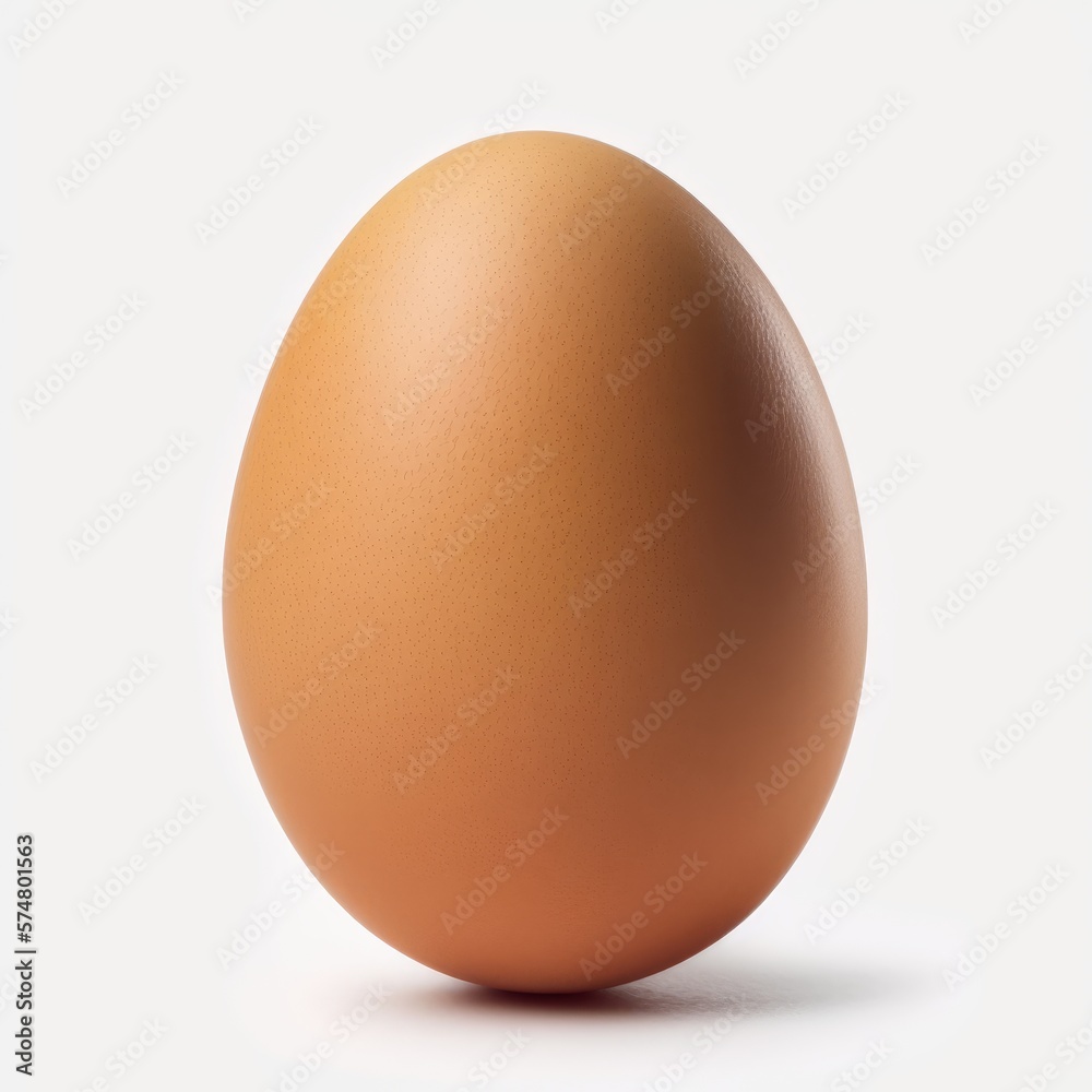 Real egg. Standing egg with white background. Generative AI Real egg. Standing egg with white background. Generative AI