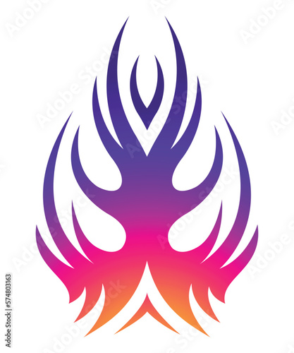 Flame sports car decal vinyl sticker. Racing car speed fire flames vector art graphic. Bonnet flame decoration for car, auto, truck, boat, suv and motorcycle tank. photo