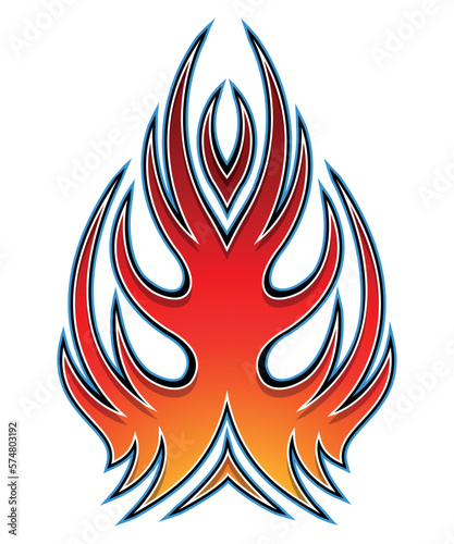 Sports car hood flame decal vinyl sticker graphic. Racing car tribal fire flames vector eps file. Vehicle decoration for car top, hood, bonnet.