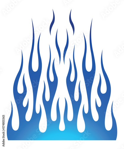 Blue fire flames electric racing car decal vector art graphic. Tribal flame electric sports car bonnet vinyl decal. Hood decoration for cars, auto, truck, boat, suv and motorcycle tank.