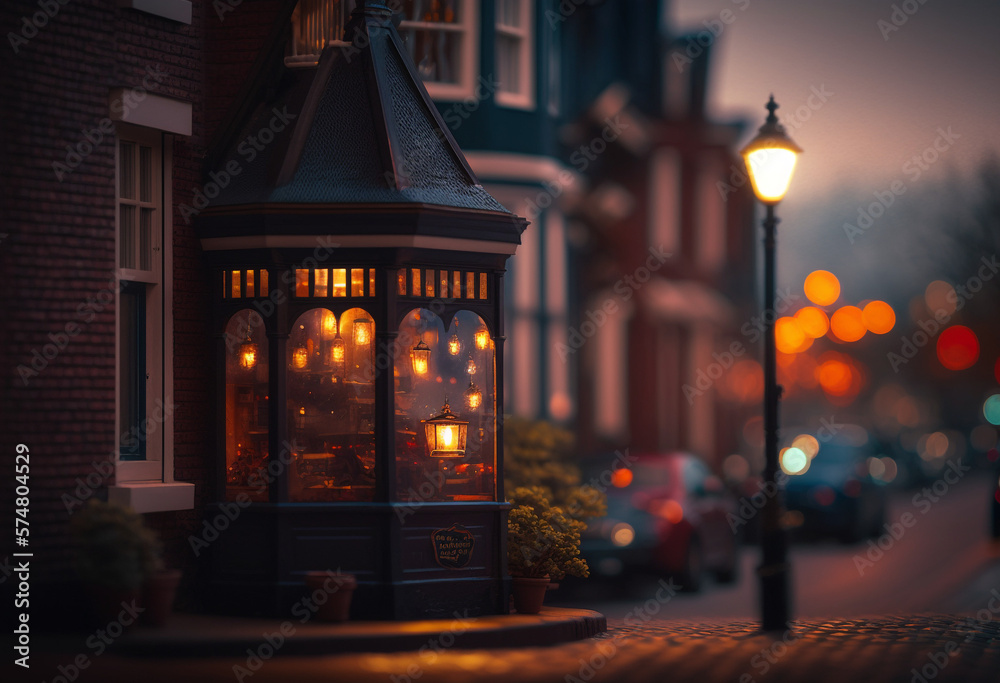 A Timeless Glow: An AI-Generated Render of a Cozy Dutch Neighborhood Illuminated by a Vintage Streetlamp A Timeless Glow: An AI-Generated Render of a Cozy Dutch Neighborhood Illuminated by a Vintage Streetlamp