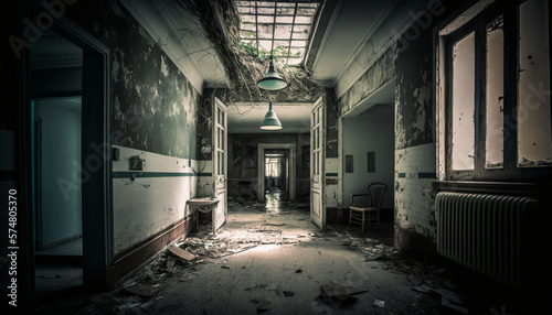 Old abandoned hospital. Forgotten hospital. Haunted hospital urbex. 